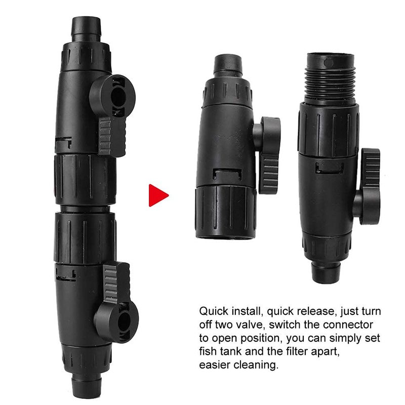 Tnfeeon Aquarium Hose Valve, Fish Hose Pipe Quick Release Connector Adapter Aquarium Filter Connector(16mm/0.6inch) - Image 4